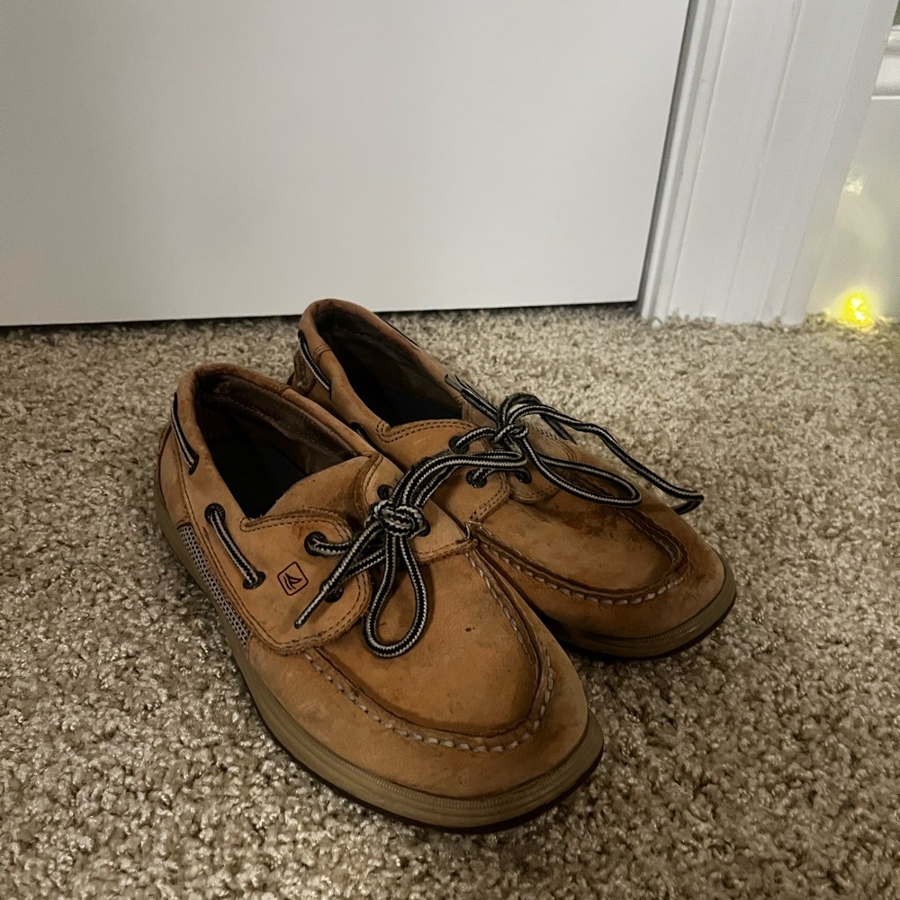 Boys Sperry Tan Shoes Classic Moccasin Style